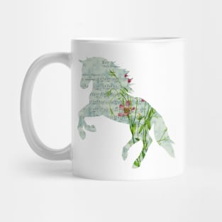 Floral Sheet Music - Horse Mug